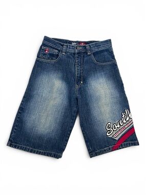 Y2K South Pole Baggy Denim Jorts Blue Hip Hop Grunge 90s Skater Shorts Men’s 30